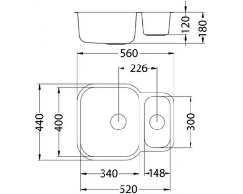 Мойка кухонная Alveus Duo 70 1039363, хром