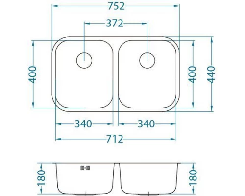 Мойка кухонная Alveus Duo 30 1036849, хром