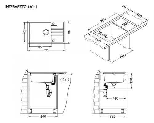 Мойка кухонная Alveus Intermezzo 130 1117050