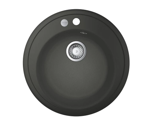 Мойка кухонная из искусственного гранита Grohe K200 31656AT0, 51 см, с корзинчатым вентилем и донным клапаном, серый гранит