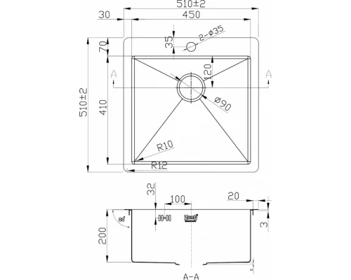 Мойка кухонная Zorg Inox PVD 5151 Grafit