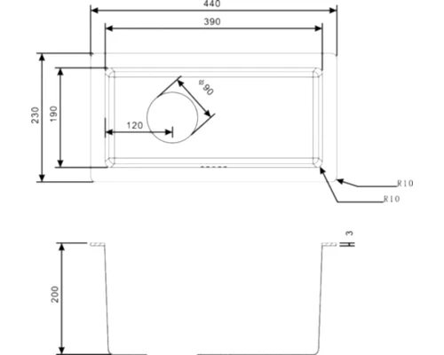 Мойка Zorg Inox R 2344, 23 х 44 см, брашированная матовая нержавеющая сталь