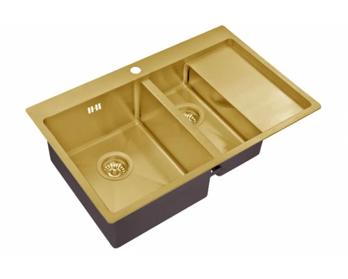Мойка Zorg Inox, 78 х 51 см, бронза, SZR 5178-2-L BRONZE