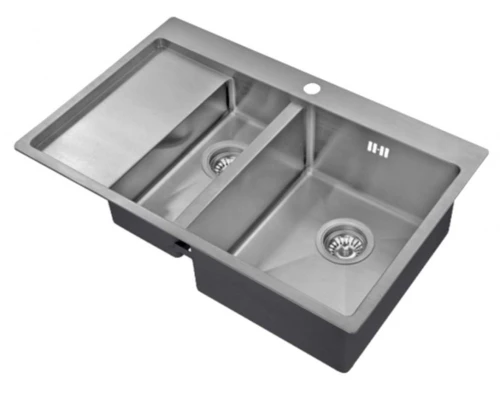 Мойка Zorg Inox R 5178-2-R/L, 78 х 51 см, брашированная матовая нержавеющая сталь