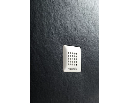 Поддон Acquabella Base 90 x 90 см четверть круга, из искусственного мрамора с сифоном и решеткой, цвет черный