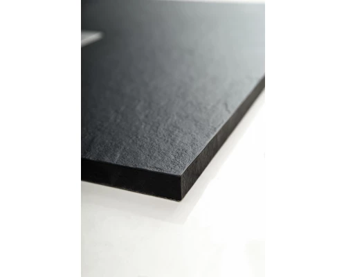 Поддон Acquabella Base 90 x 90 см четверть круга, из искусственного мрамора с сифоном и решеткой, цвет черный