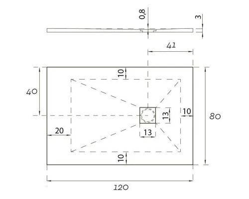 Душевой поддон Aquanet Pleasure 120 x 80 x 3 см