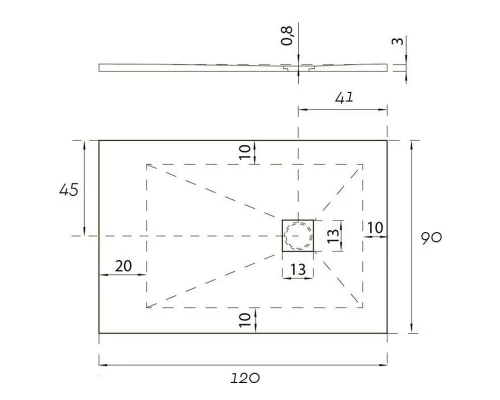 Душевой поддон Aquanet Pleasure 120 x 90 x 3 см
