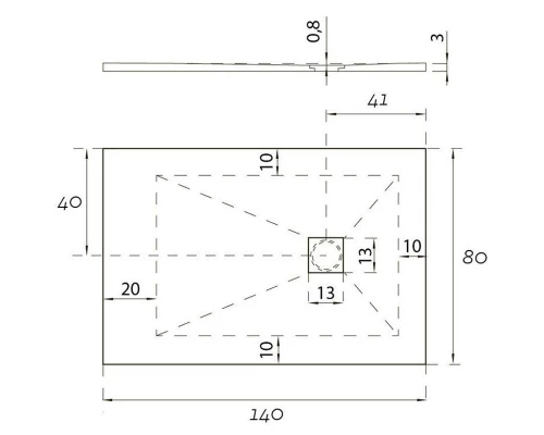 Душевой поддон Aquanet Pleasure 140 x 80 x 3 см