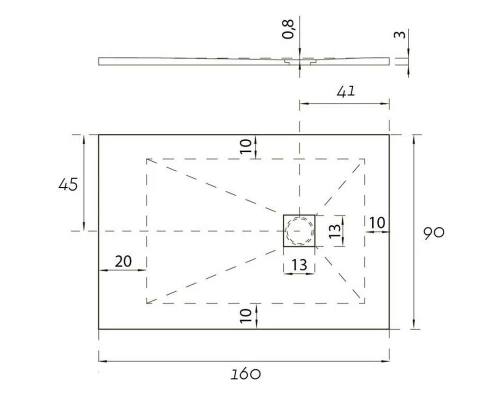 Душевой поддон Aquanet Pleasure 160 x 90 x 3 см