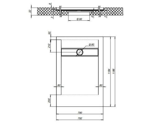 Душевой поддон Aquanet Delight 140 x 80 x 3 см
