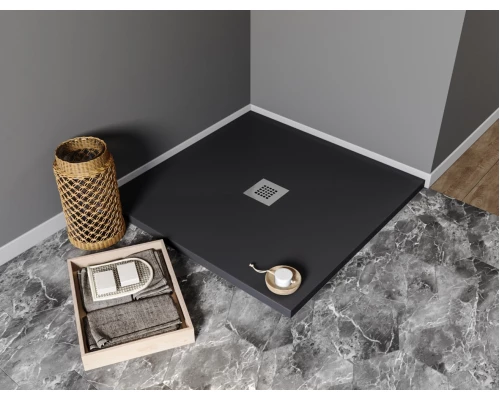 Душевой поддон Aquanet Pleasure 100 х 100 см, квадратный, черный камень, 258889