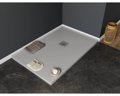 Душевой поддон Aquanet Pleasure 120 х 80 см, прямоугольный, серый камень, 258876