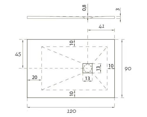 Душевой поддон Aquanet Pleasure 120 х 90 см, прямоугольный, серый камень, 258877