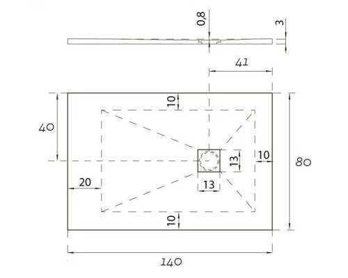 Душевой поддон Aquanet Pleasure 140 х 80 см, прямоугольный, серый камень, 258878