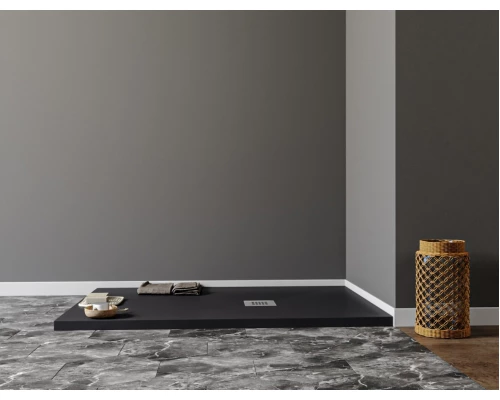 Душевой поддон Aquanet Pleasure 140 х 80 см, прямоугольный, черный камень, 258892