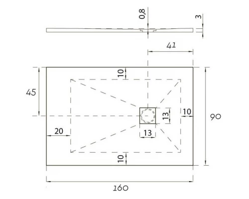 Душевой поддон Aquanet Pleasure 160 х 90 см, прямоугольный, серый камень, 258881
