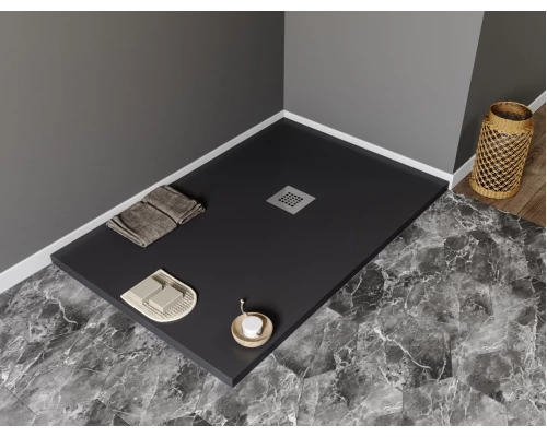 Душевой поддон Aquanet Pleasure 160 х 90 см, прямоугольный, черный камень, 258895