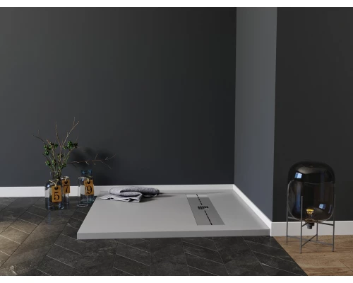 Душевой поддон Aquanet Delight 90 х 90 см, квадратный, серый камень, 258882