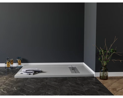 Душевой поддон Aquanet Pleasure 140 х 90 см, прямоугольный, серый камень, 258885