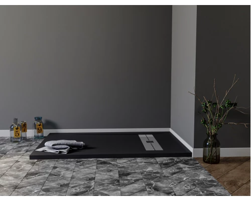 Душевой поддон Aquanet Delight 160 х 90 см, прямоугольный, черный камень, 258901