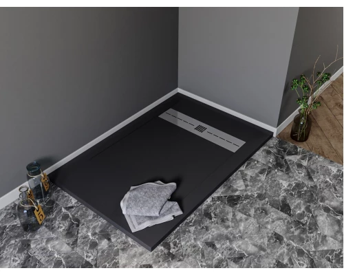 Душевой поддон Aquanet Delight 160 х 90 см, прямоугольный, черный камень, 258901