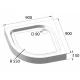 Душевой поддон BelBagno TRAY-BB-R-90-550-15-W 90 x 90 см с сифоном, четверть круга