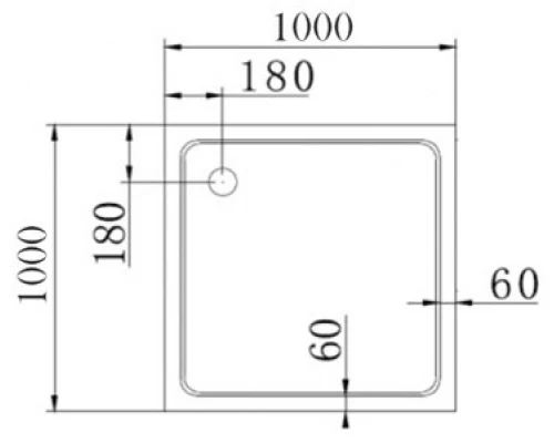 Поддон акриловый Cezares TRAY-A-A-100-15-W0, без сифона