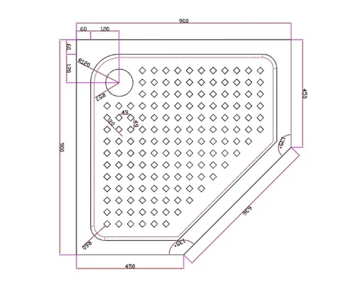 Душевой поддон Cezares Tray-A-P 90 x 90 см акриловый, TRAY-A-P-90-15-W0