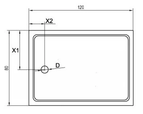 Душевой поддон Cezares Tray-AH 120 x 80 см акриловый, TRAY-A-AH-120/80-15-W0