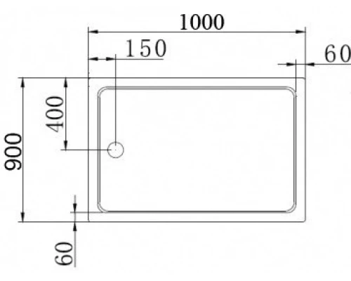 Поддон акриловый Cezares TRAY-A-AH-100/90-15-W, с сифоном в комплекте