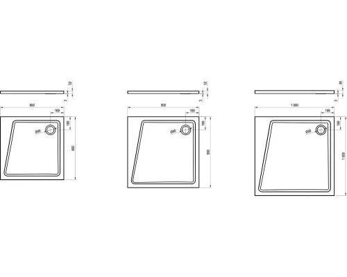 Поддон Ravak Perseus PRO-80 10°, 80х80 см, из искусственного камня, белый, XA054401010