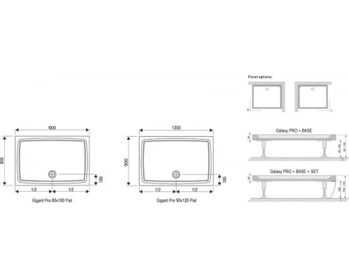 Поддон Ravak Gigant Pro Flat, 120 x 90 см, из искусственного камня, белый, XA03G711010