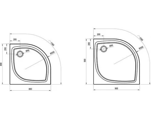 Поддон Ravak Elipso Pro Flat, 80 x 80 см, из искусственного камня, белый, XA234411010