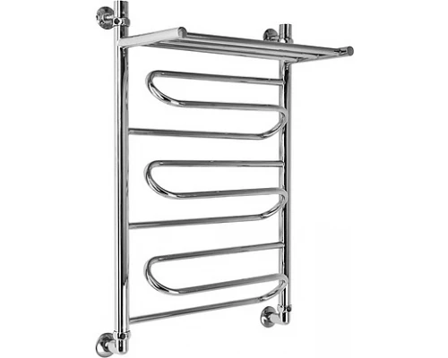 Полотенцесушитель водяной Ника Curve ЛZ ВП 80 x 40 см с полкой хром