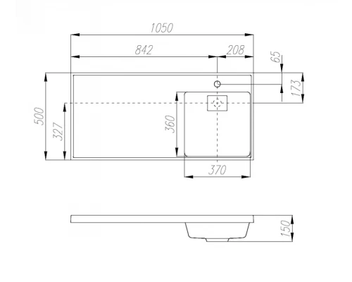 Раковина Акватон Лондри 105 см, 1A72223KLH010, искусственный камень, белый