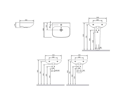 Раковина подвесная Am.Pm Like C804221WH Like 55х46 см