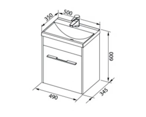 Раковина Aquanet Нота New 50 00204095 50x35 см встраиваемая, цвет белый