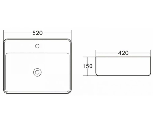 Раковина BelBagno BB1367 накладная 52 х 42 х 15 см