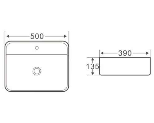 Раковина BelBagno BB1321 накладная 50 х 39 х 13.5 см