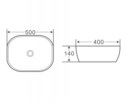 Раковина BelBagno BB1302-H311, 50 х 40 см, накладная, цвет серый матовый