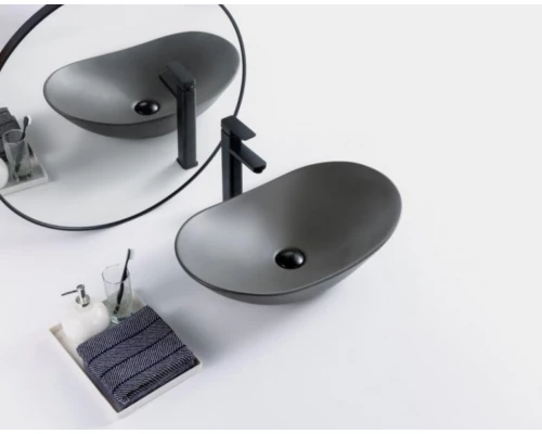 Раковина BelBagno BB1404-H311 накладная 60 х 36 х 15 см, цвет серый матовый