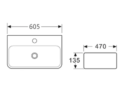 Раковина Ceramica Nova Aura CN2001 60 x 47 x 13.5 см подвесная