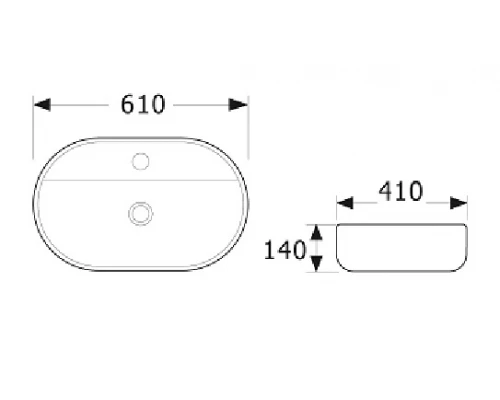 Раковина Ceramica Nova Modo CN2004 61 x 45 x 13.5 см накладная с плоскостью под смеситель
