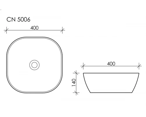 Раковина Ceramica Nova CN5006 40 x 40 x 14 см накладная квадратная