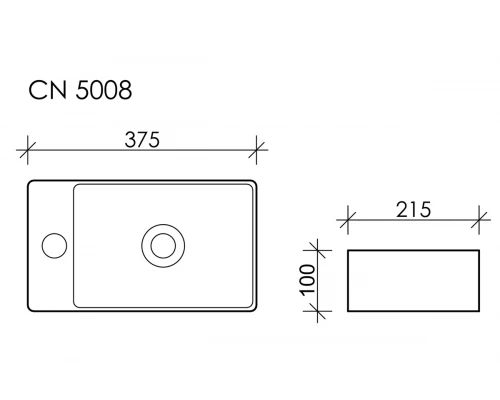Раковина Ceramica Nova CN5008 37.5 x 21.5 x 10 см накладная прямоугольная