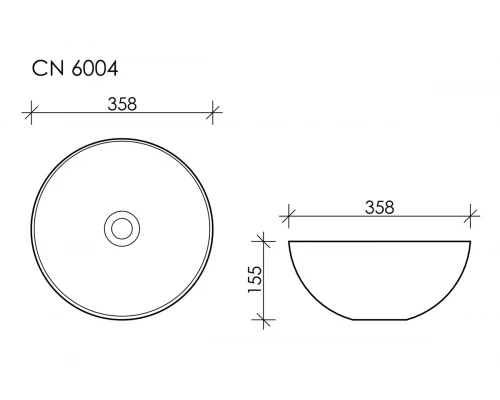 Раковина Ceramica Nova CN6004, чаша  35.8 x 35.8 x 15.5 см, накладная, круглая