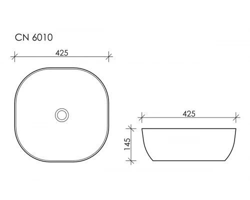 Раковина Ceramica Nova CN6010, чаша 41.5 x 41.5 x 14.5 см, накладная, квадратная