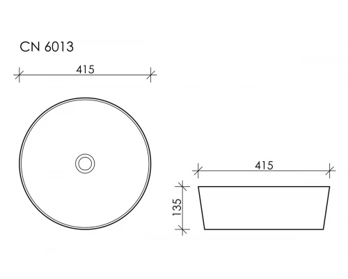 Раковина Ceramica Nova CN6013, чаша 41.5 x 41.5 x 13.5 см, накладная, круглая