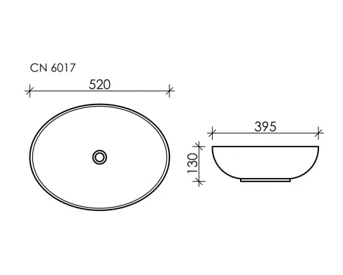 Раковина Ceramica Nova Element CN6017, 52 x 39.5 x 13 см, накладная, белая